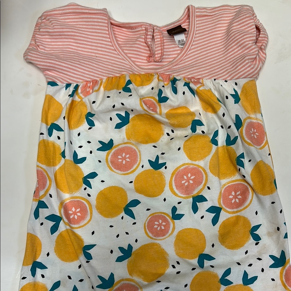 Tea Collection Striped Citrus romper size 18-24 months